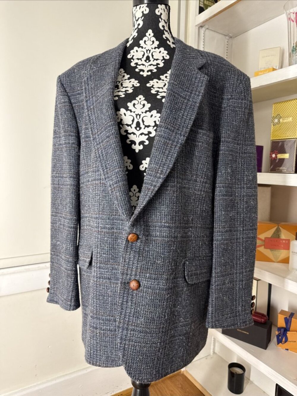 Sutter & Grant Blazer Mens 46R 100% Wool Gray USA Pockets Suit Jacket Sport Coat